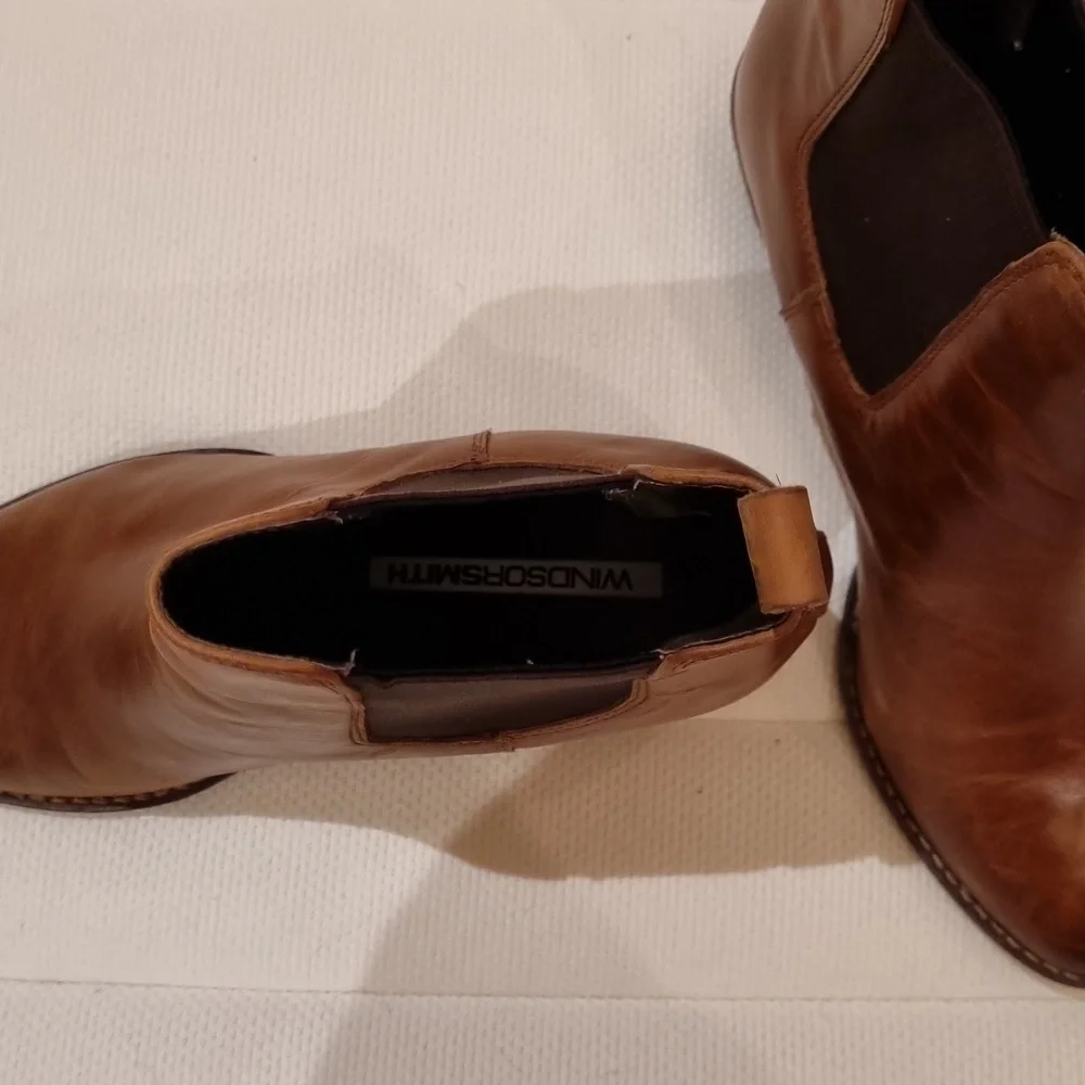 Windsor Smith "Faith" ankle length brown heeled boots - Picture 4 of 5